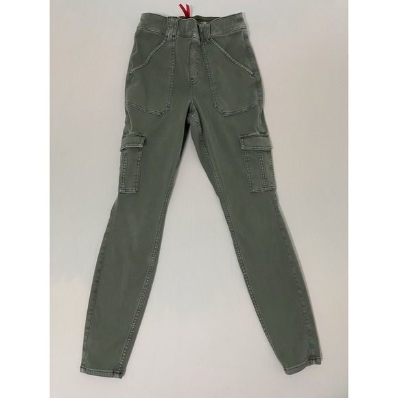 SPANX Pants M Stretch Twill Ankle Cargo Sage Green 29" Inseam Great Cond Size M - Picture 1 of 9